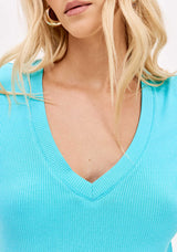 LP Ribbed Short Sleeve Blouse