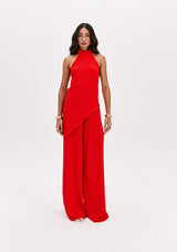 LP Red Backless Blouse