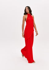 LP Red Backless Blouse