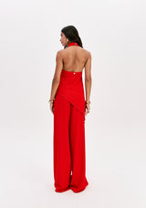 LP Red Backless Blouse