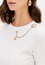 LP White Ribed Cropped Blouse
