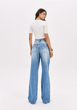 LP White Ribed Cropped Blouse