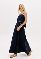 LP Dark Blue Backless Blouse