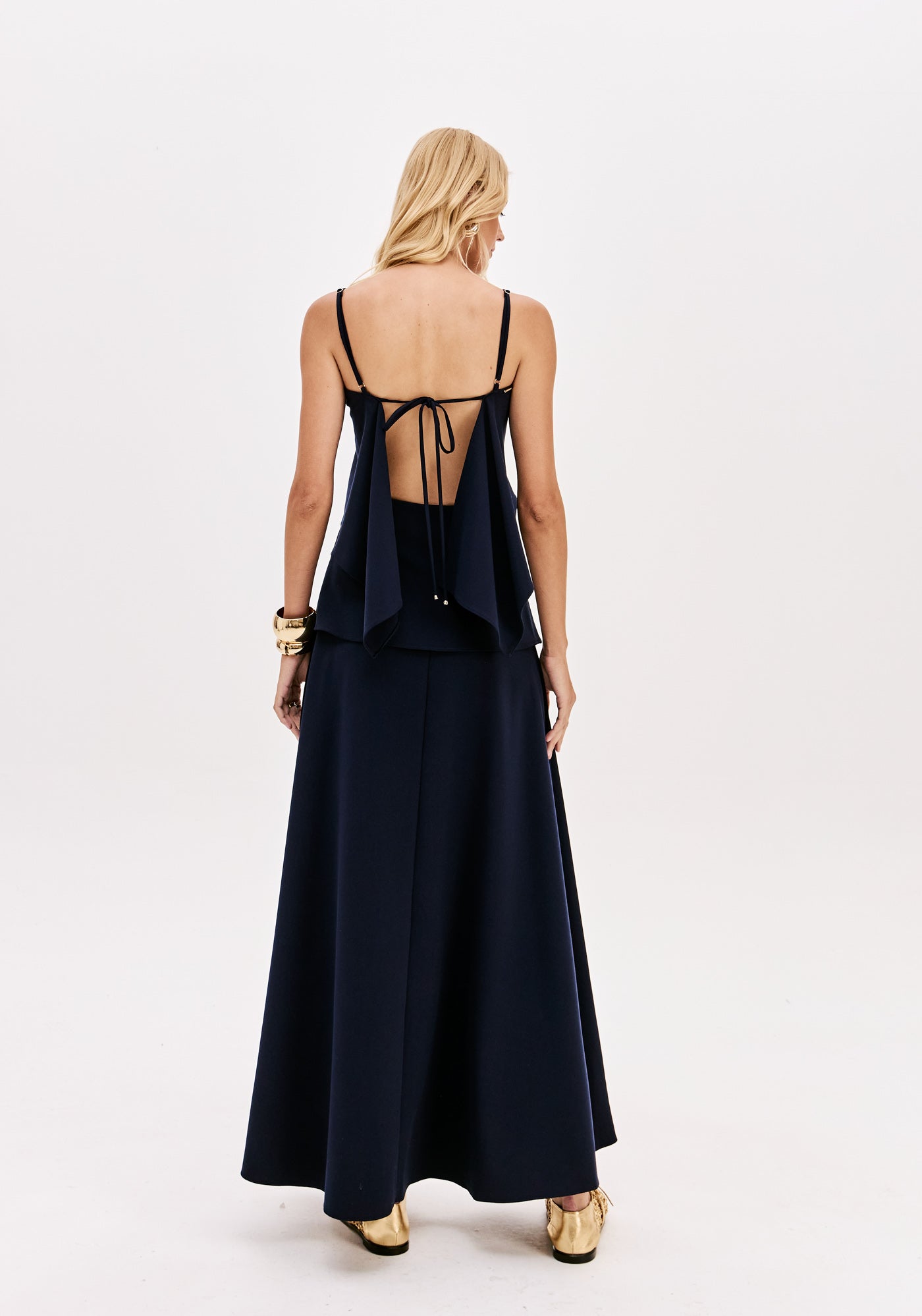LP Dark Blue Backless Blouse