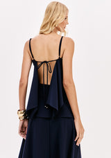 LP Dark Blue Backless Blouse