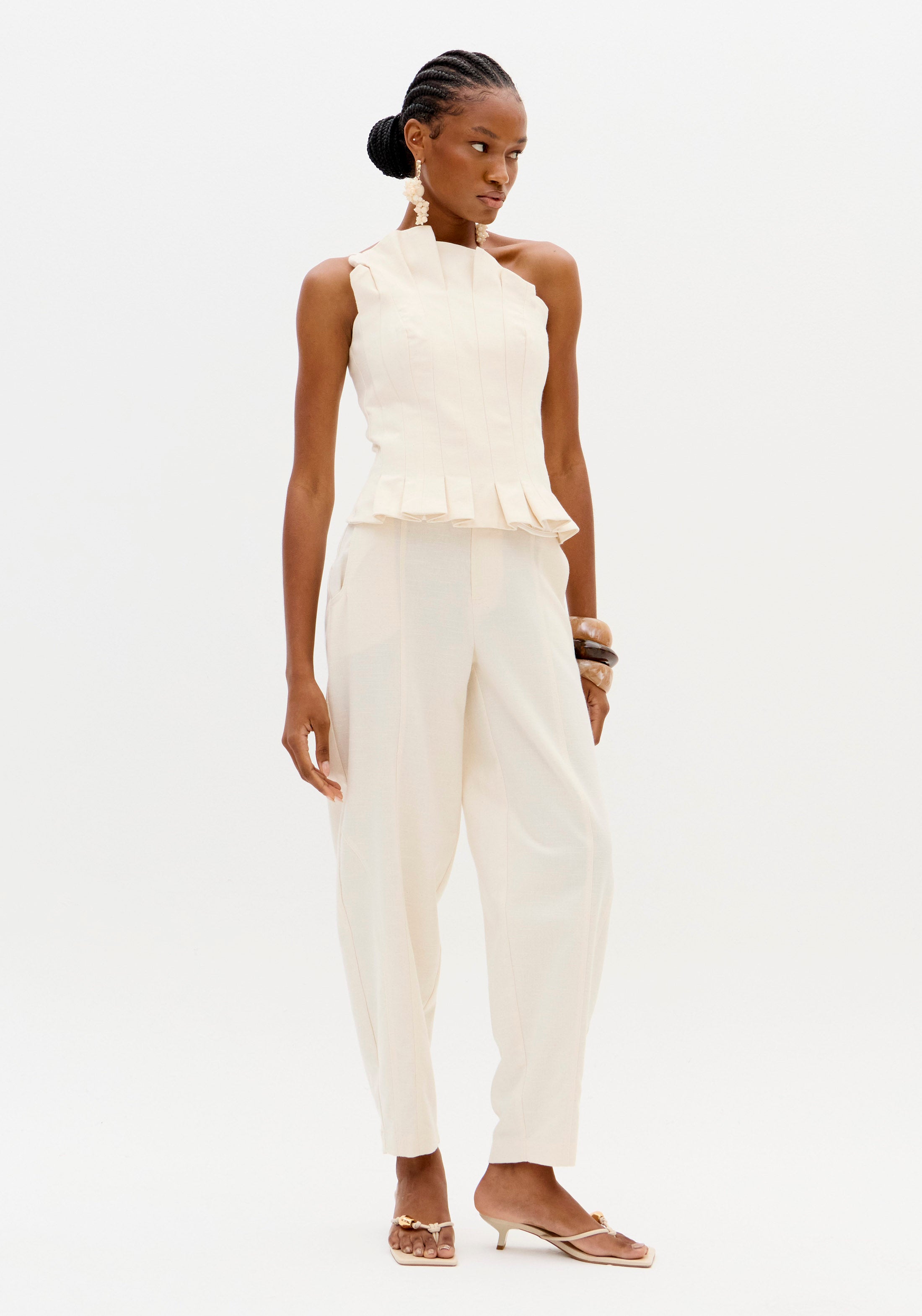 LP Off-White Corset-style Blouse