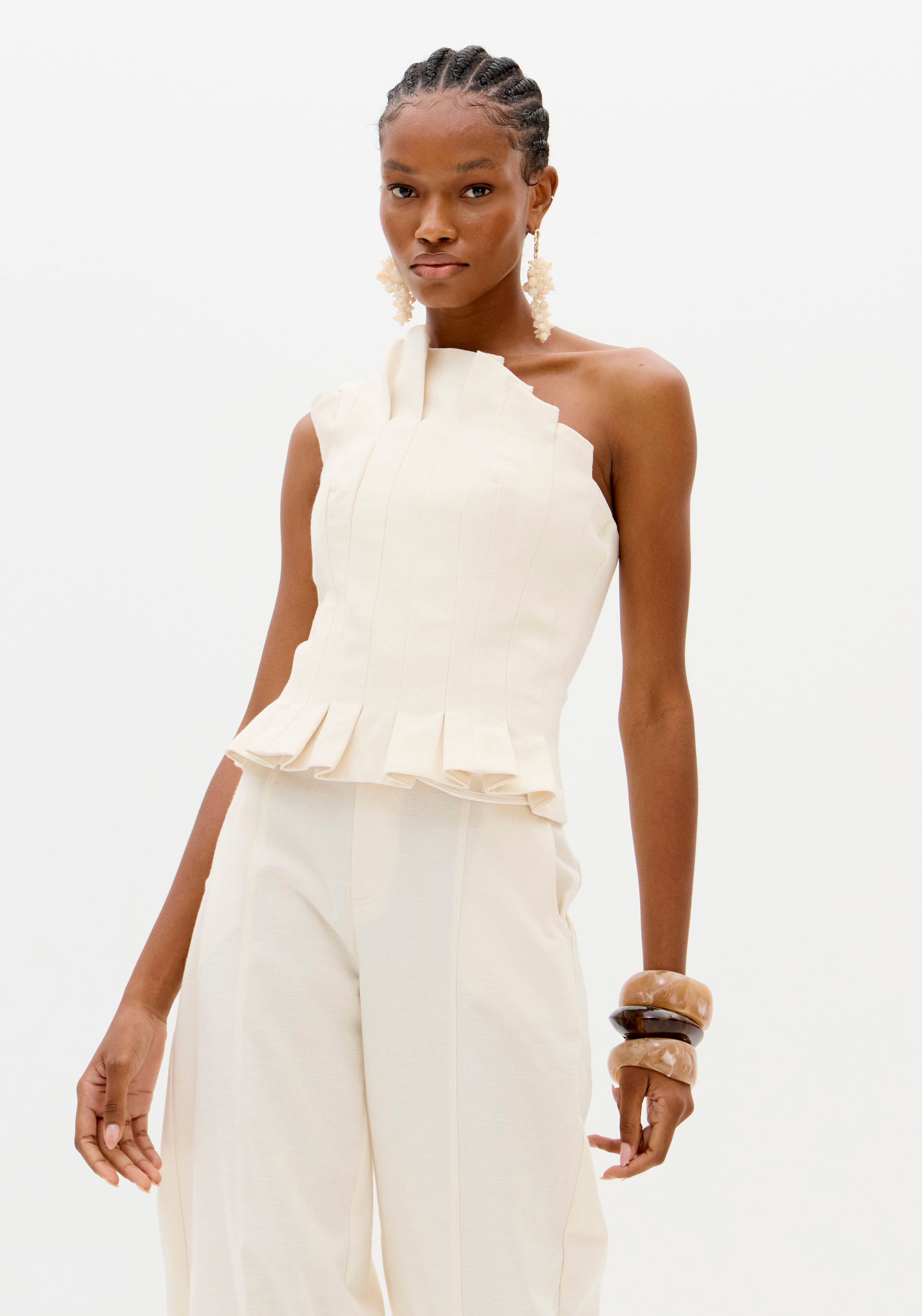 LP Off-White Corset-style Blouse