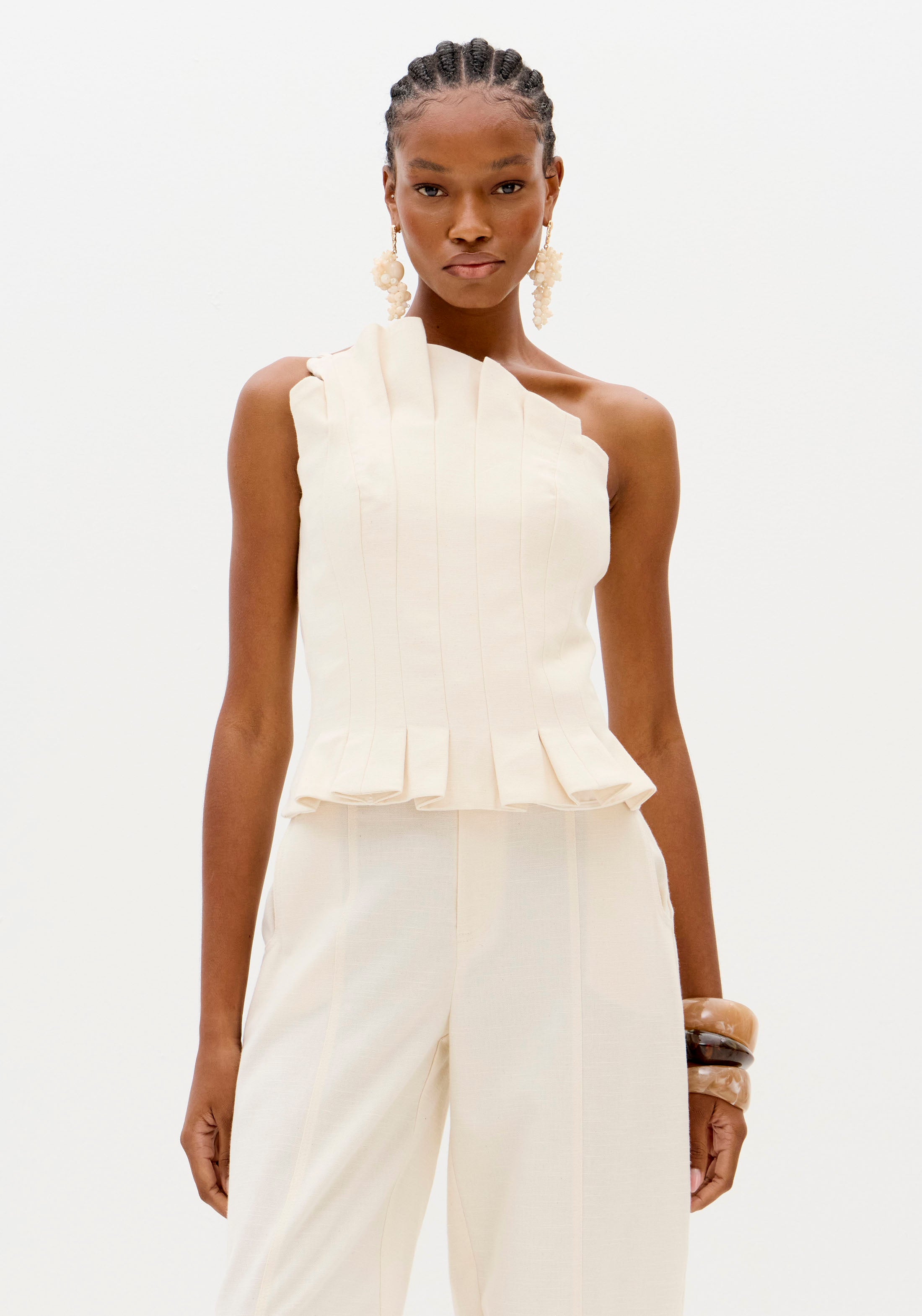 LP Off-White Corset-style Blouse