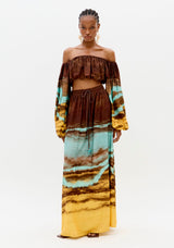 LP Brown Strapless  Blouse