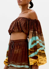 LP Brown Strapless  Blouse