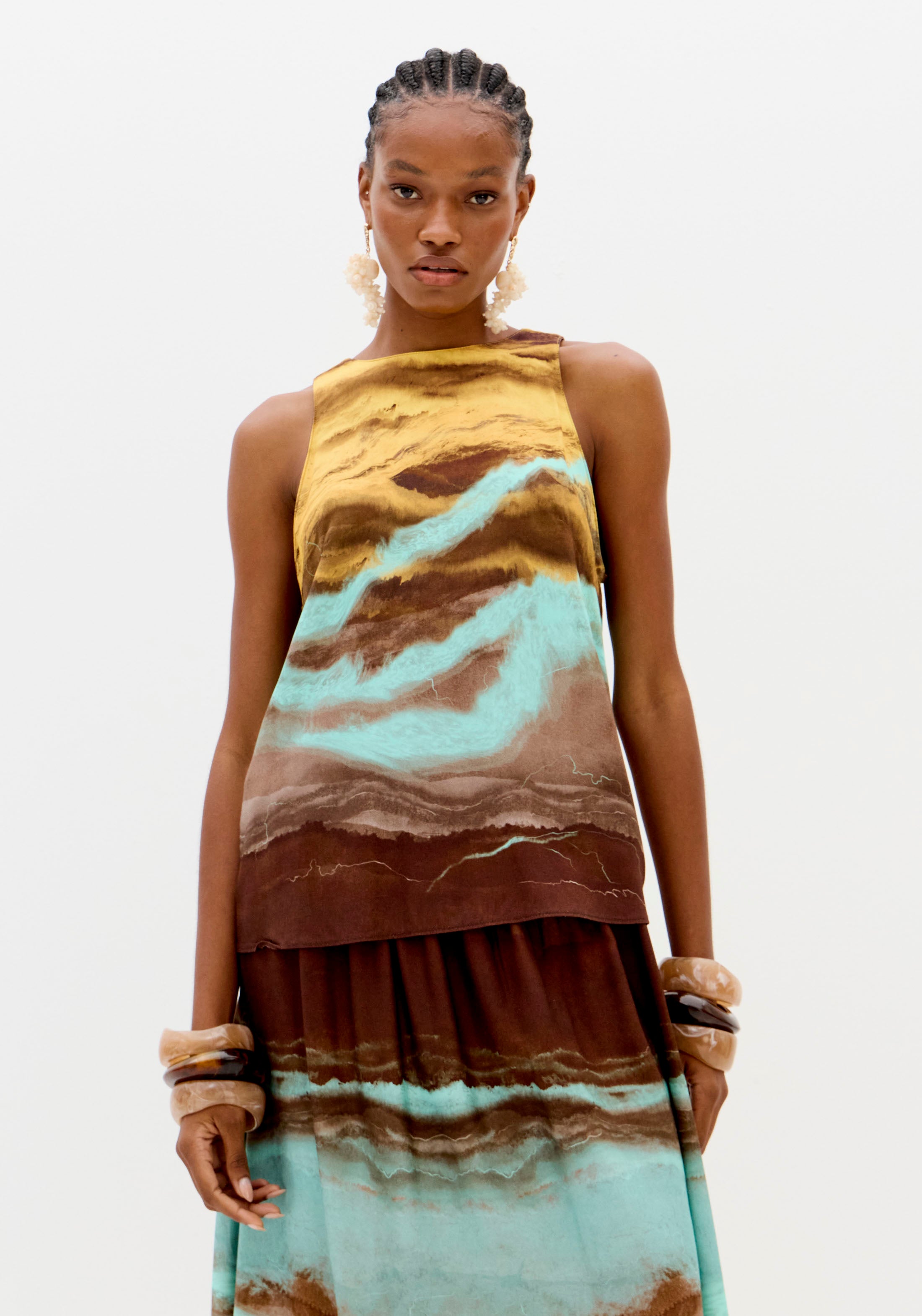 LP Printed Sleeveless Blouse