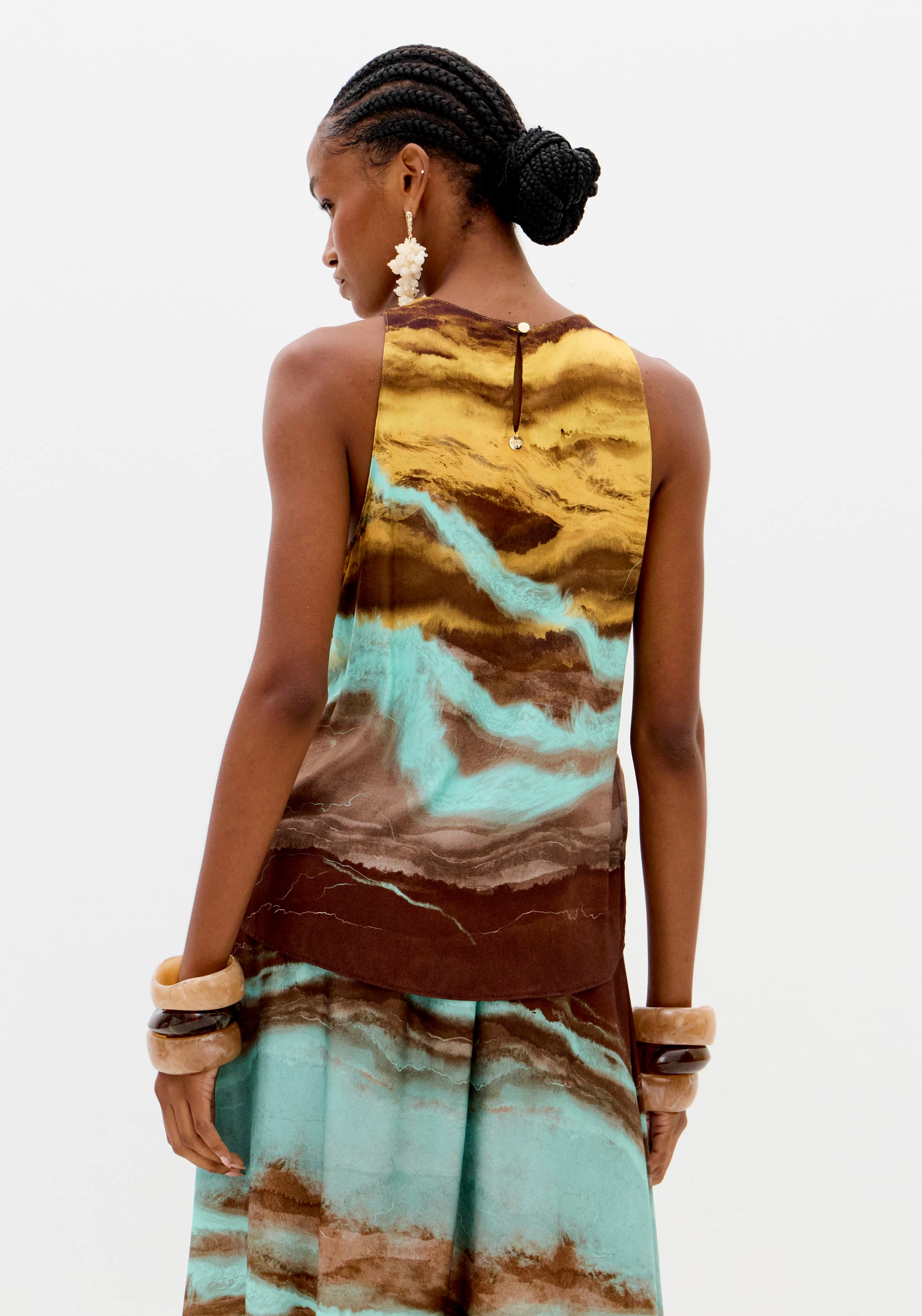 LP Printed Sleeveless Blouse