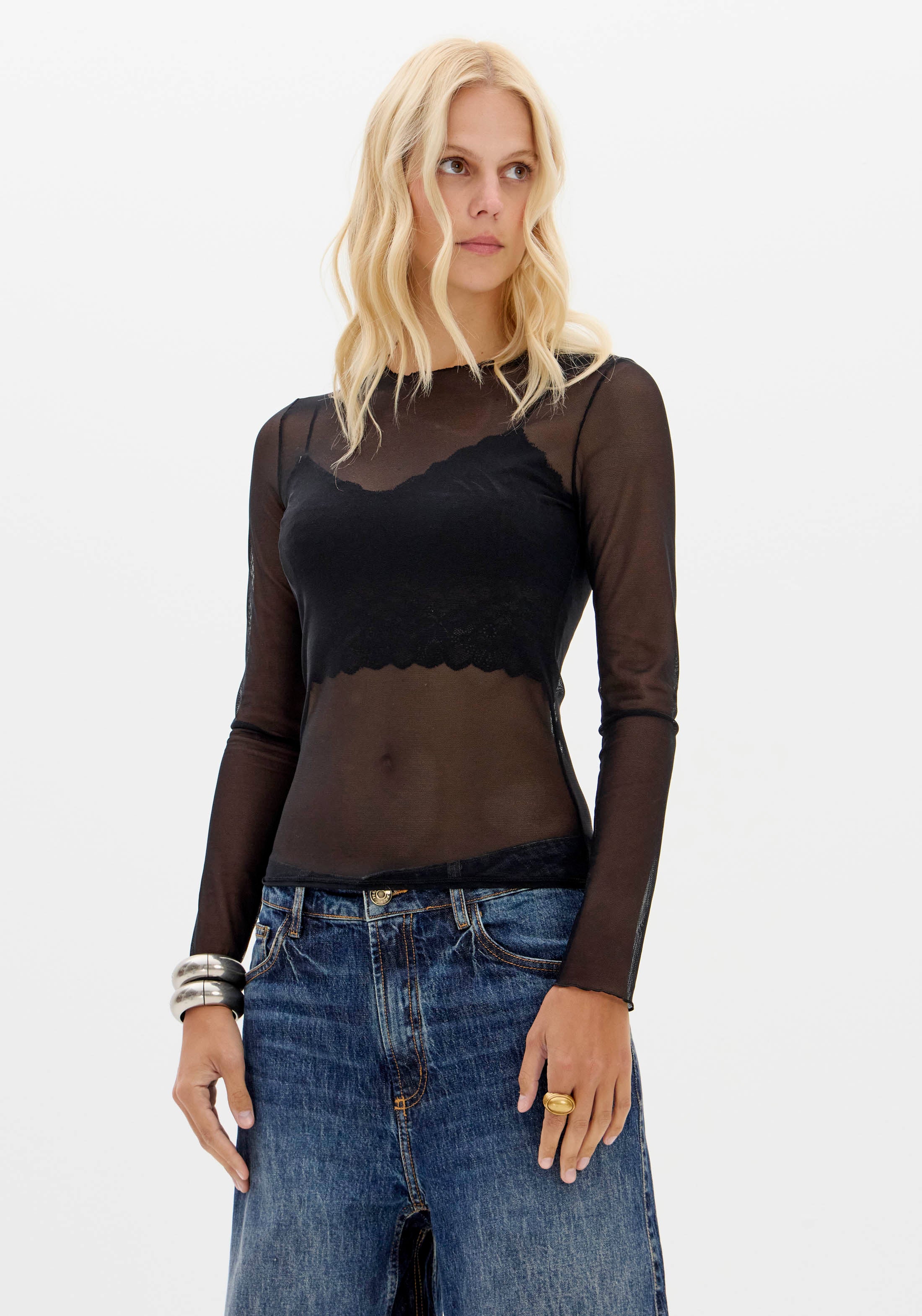 LP Burgundy Tulle Blouse