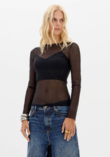 LP Burgundy Tulle Blouse