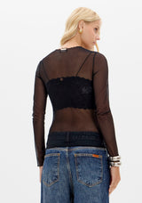 LP Burgundy Tulle Blouse