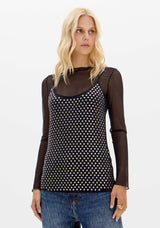 LP Black Blouse with Silver Studs