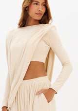 LP Off-White Drapped Blouse