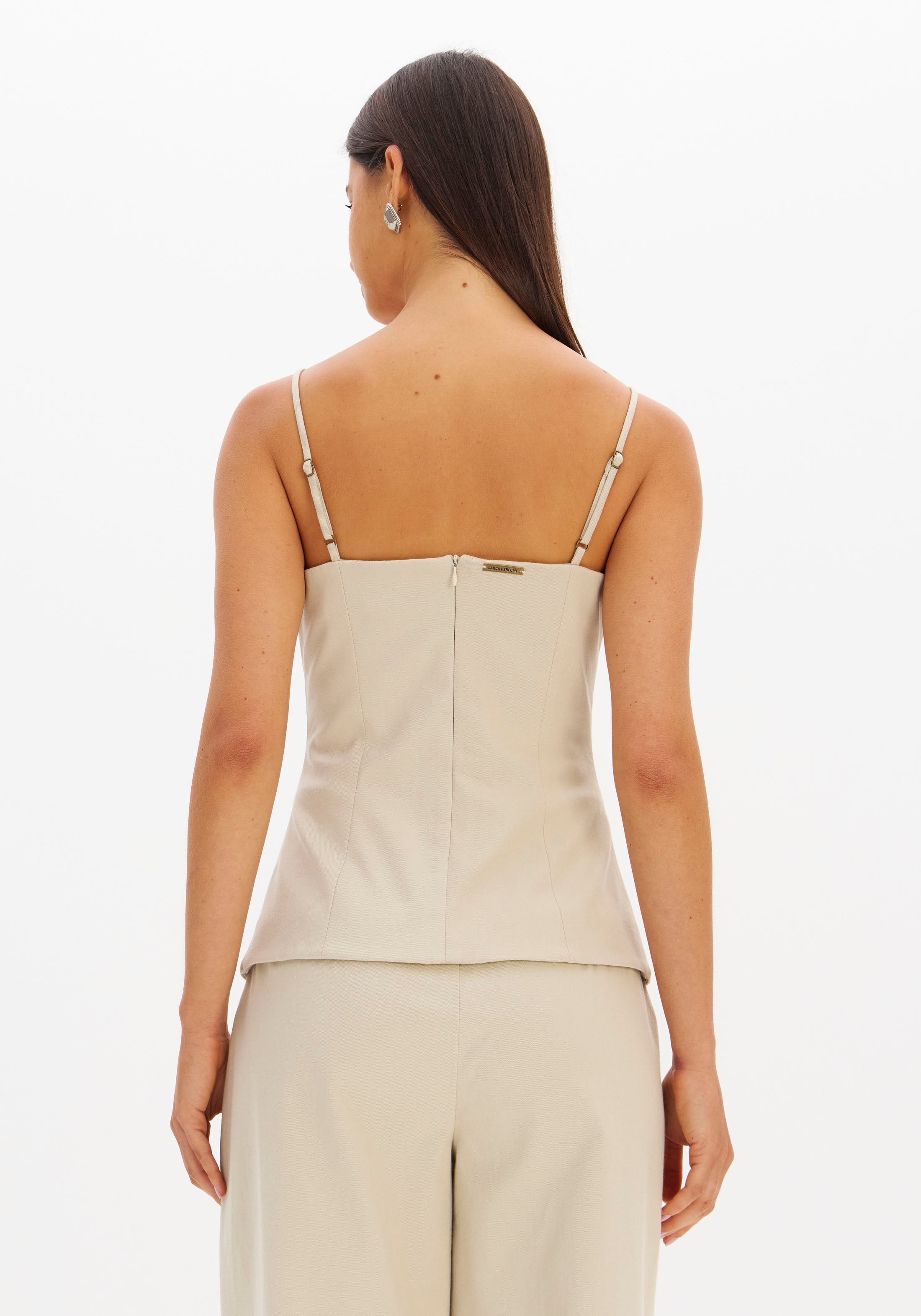 LP Light Beige Blouse With Gold Buttons