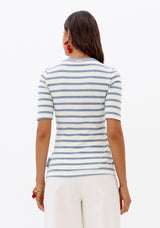 LP White Blouse With Light Blue Stripes