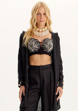 AM Black Cropped Blouse