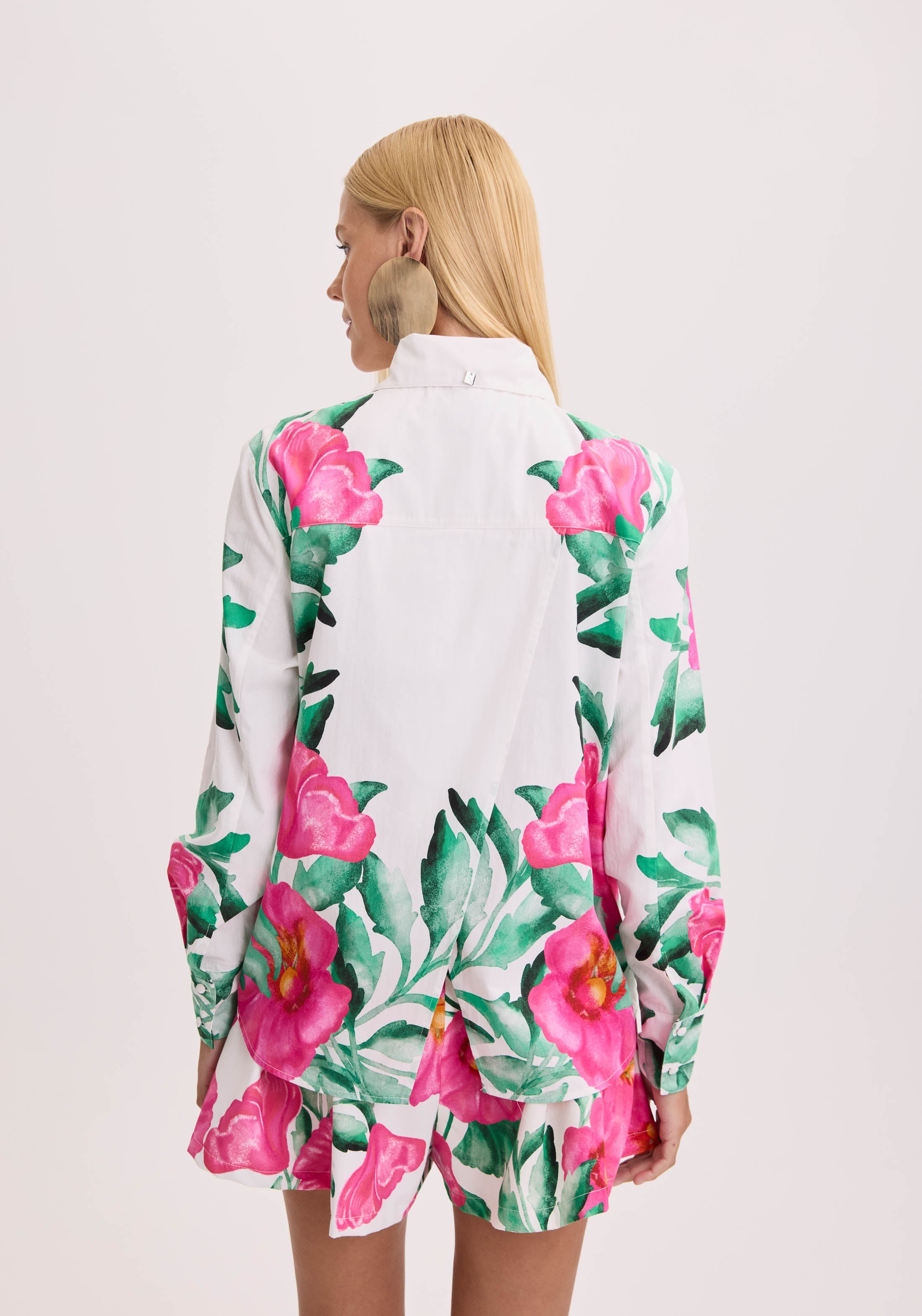AM Pink Floral Long Sleeve Shirt