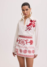 AM Long White Shirt with Embroidery A