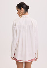 AM Long White Shirt with Embroidery A