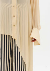 LP Light Beige Asymmetrical Chiffon Shirt