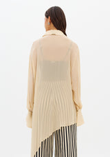 LP Light Beige Asymmetrical Chiffon Shirt
