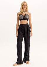 AM Black Cropped Blouse