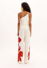 LP White Pants with Orchid Detail