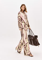 LP Beige Printed Wide Leg Pants