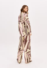 LP Beige Printed Wide Leg Pants