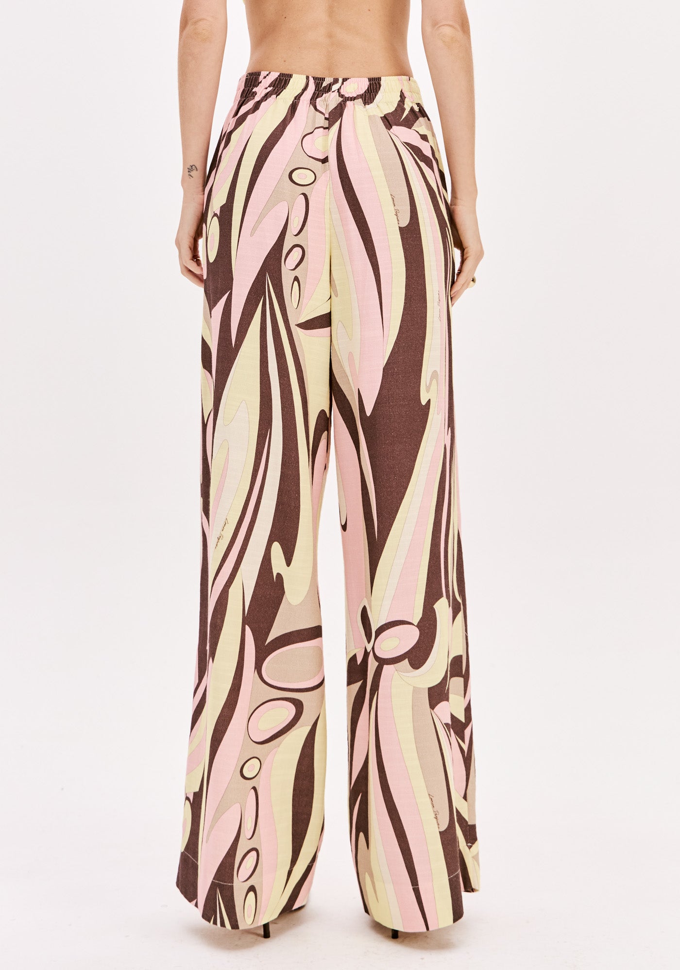 LP Beige Printed Wide Leg Pants