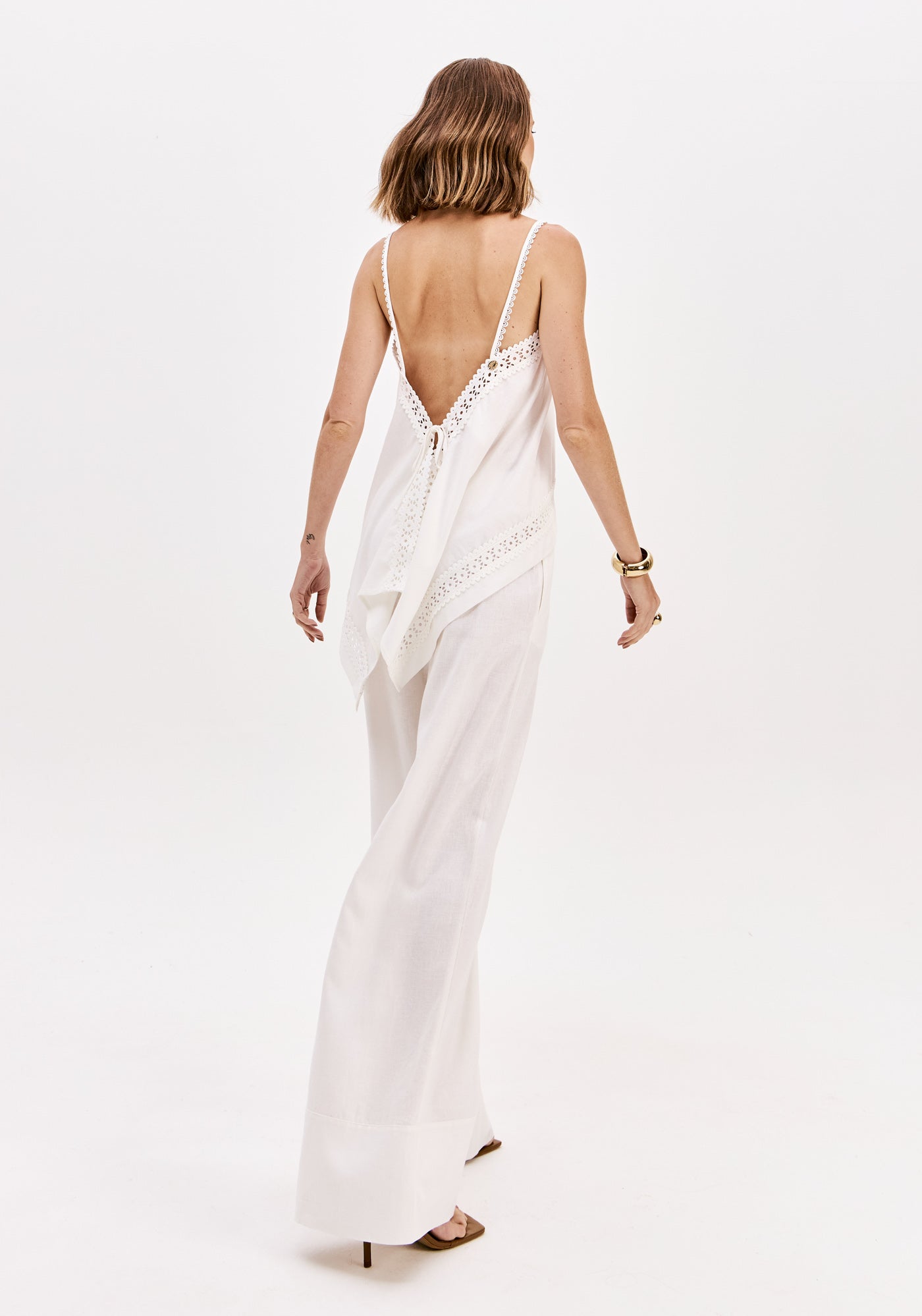 LP White Wide Leg Linen Pants