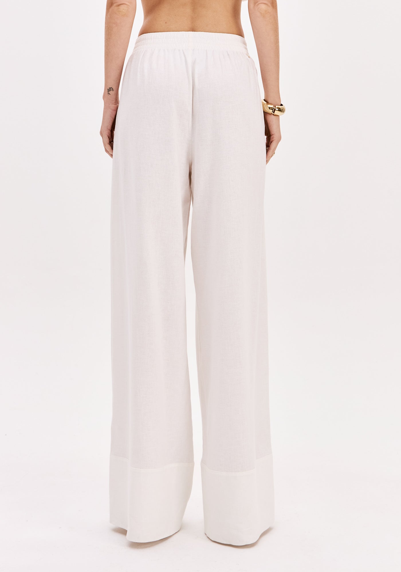 LP White Wide Leg Linen Pants