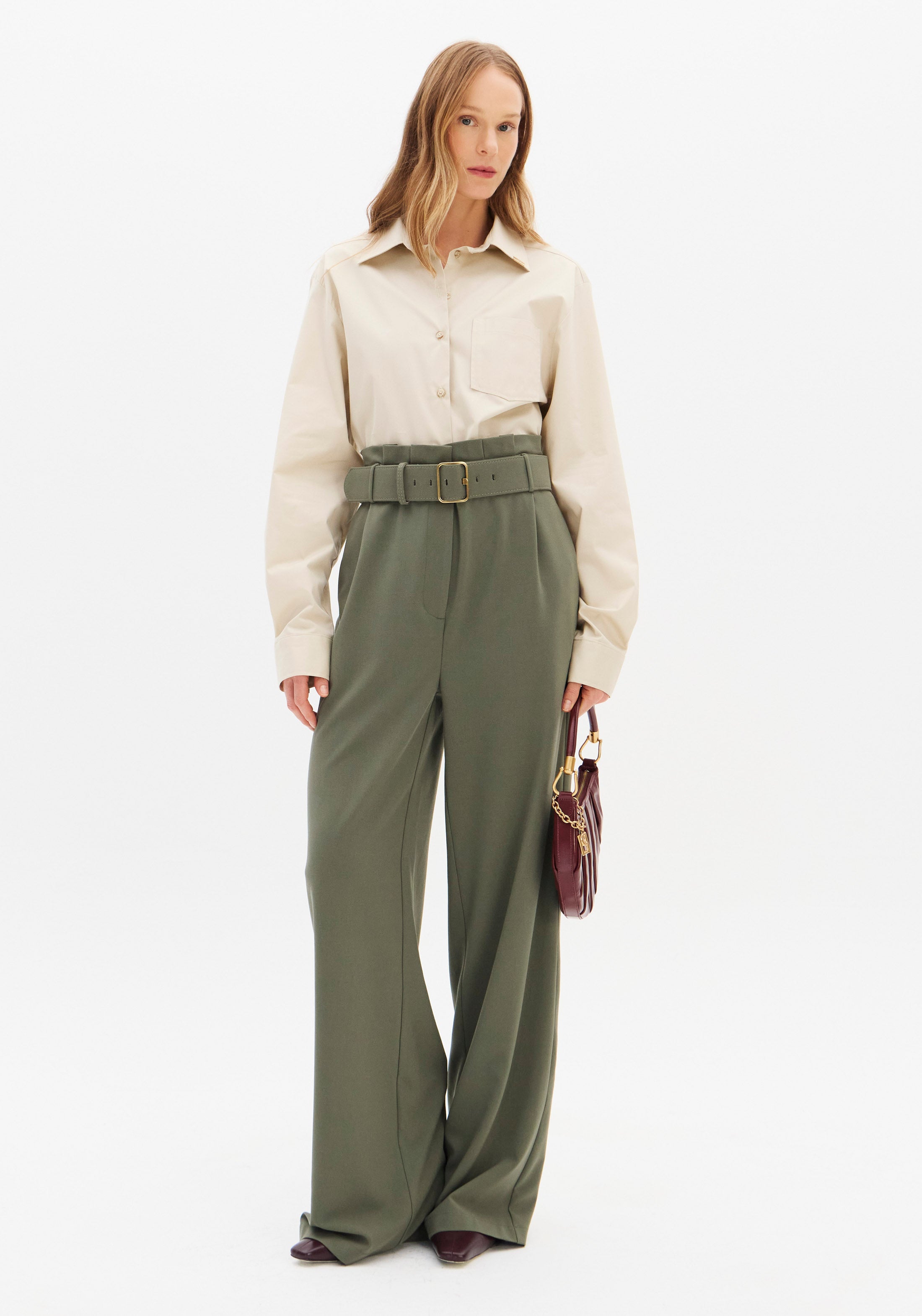 LP Green Pants With Belt