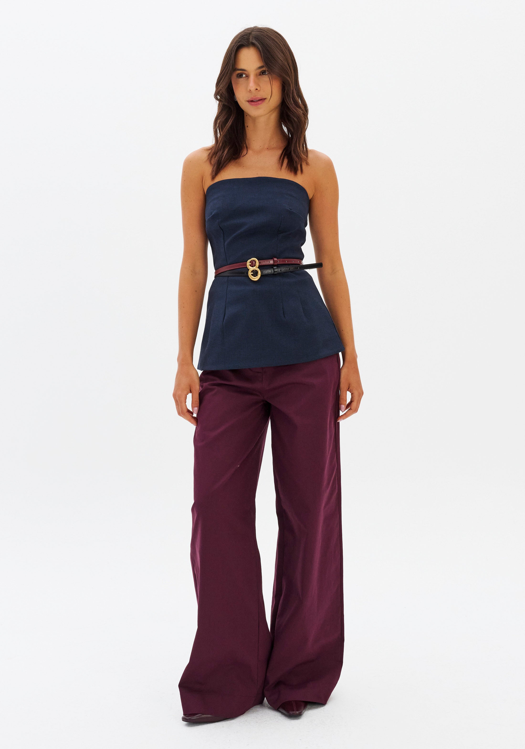 LP Burgundy Wide Leg Pants