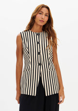 LP White Stripped Vest