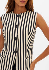 LP White Stripped Vest