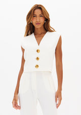 LP White Vest With Gold Buttons