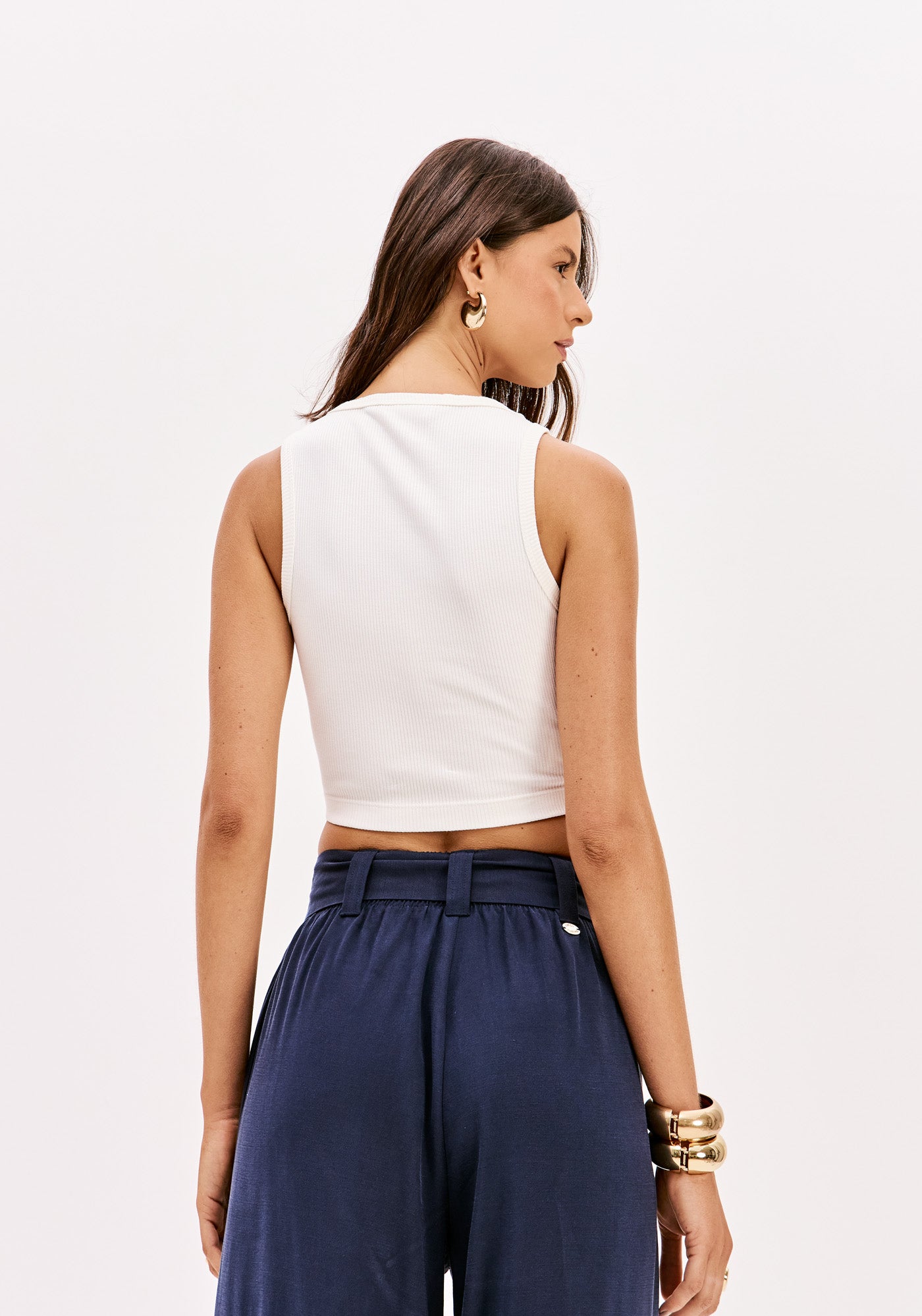 LP Ribbed Sleevelees Croped  Blouse