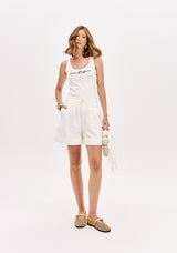 Lp White Sleeveles Tank Top