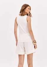 Lp White Sleeveles Tank Top