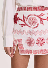 AM High-Waisted Printed Mini Skirt