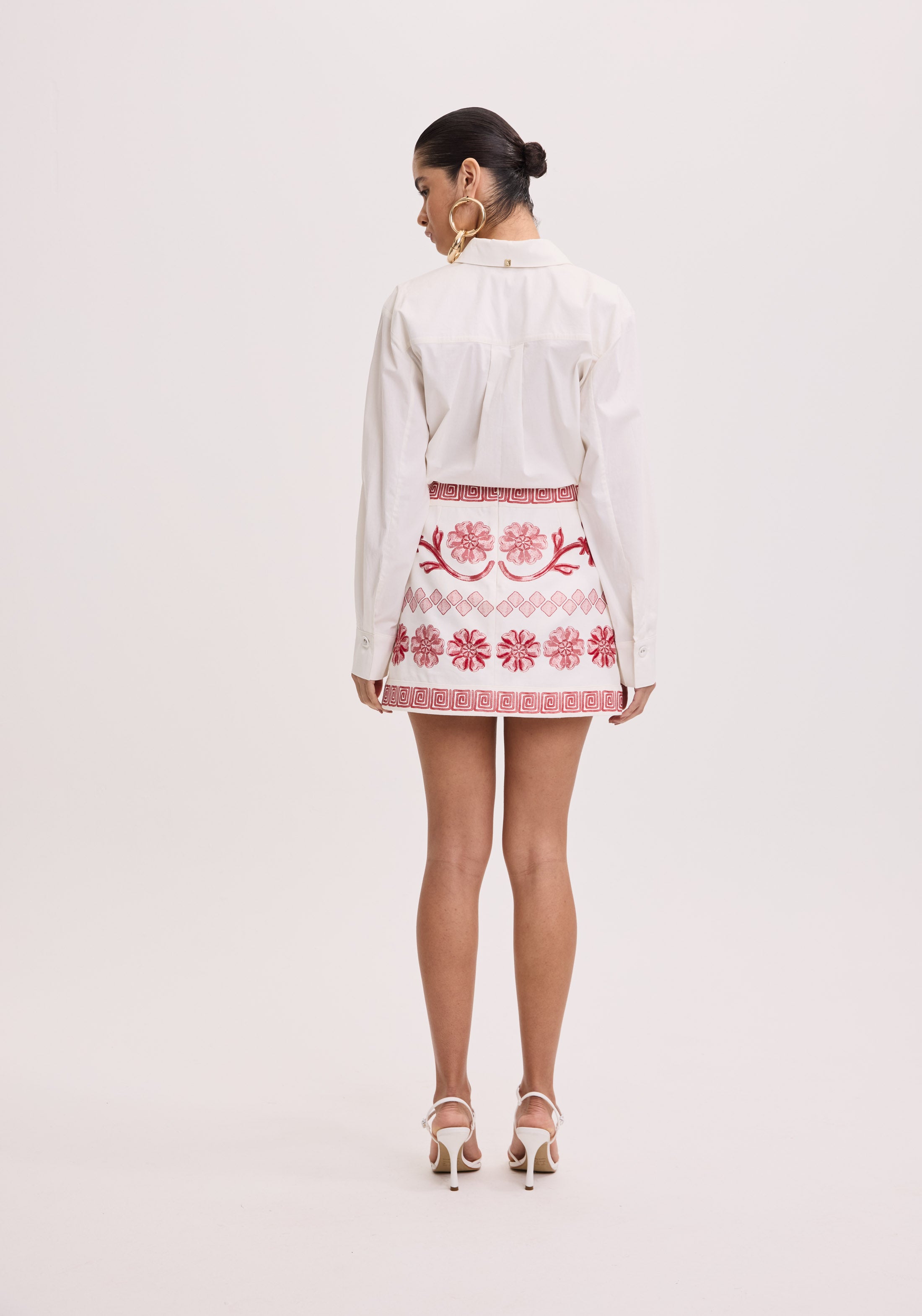 AM High-Waisted Printed Mini Skirt