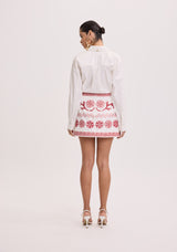 AM High-Waisted Printed Mini Skirt