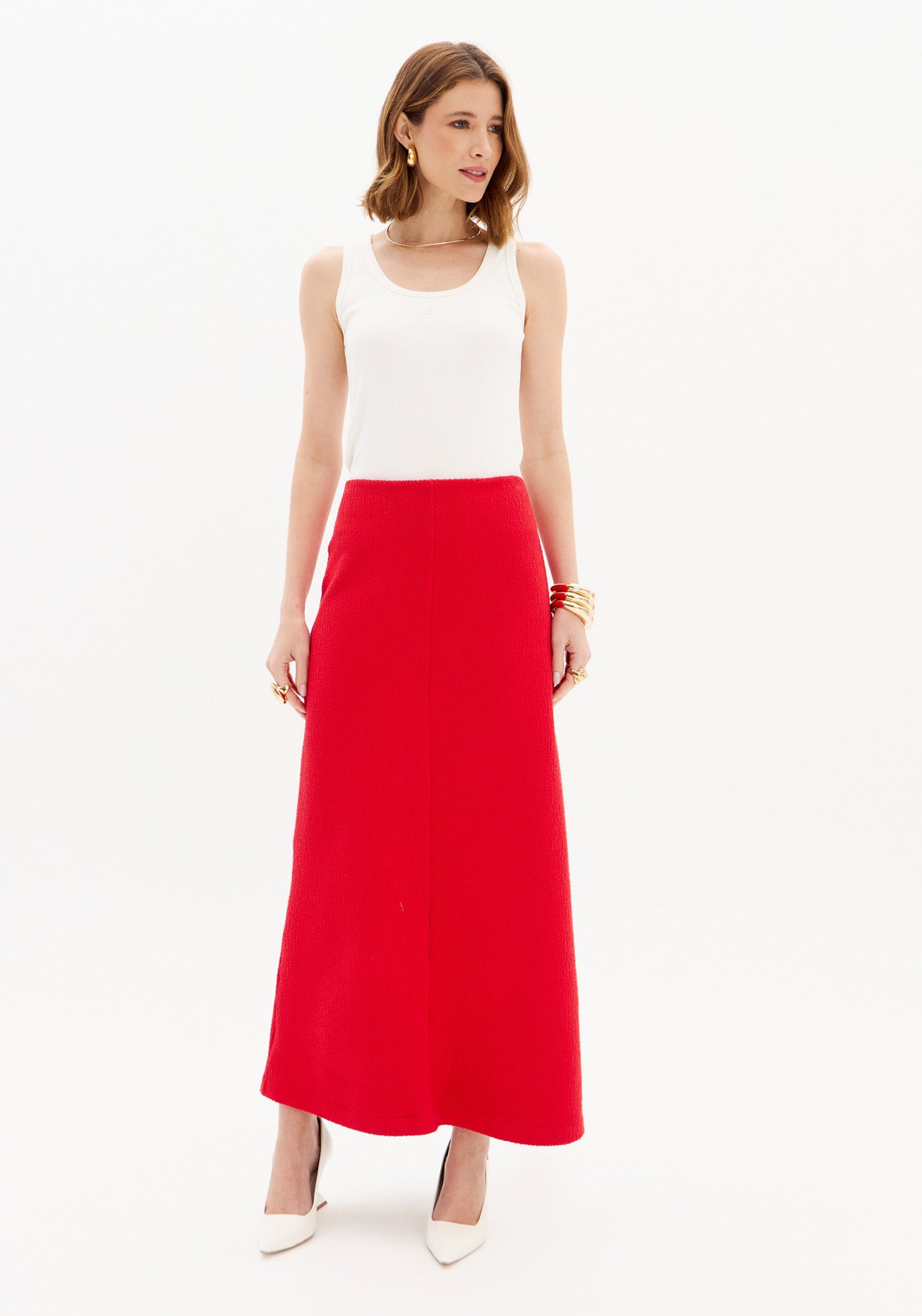 LP Red Midi skirt