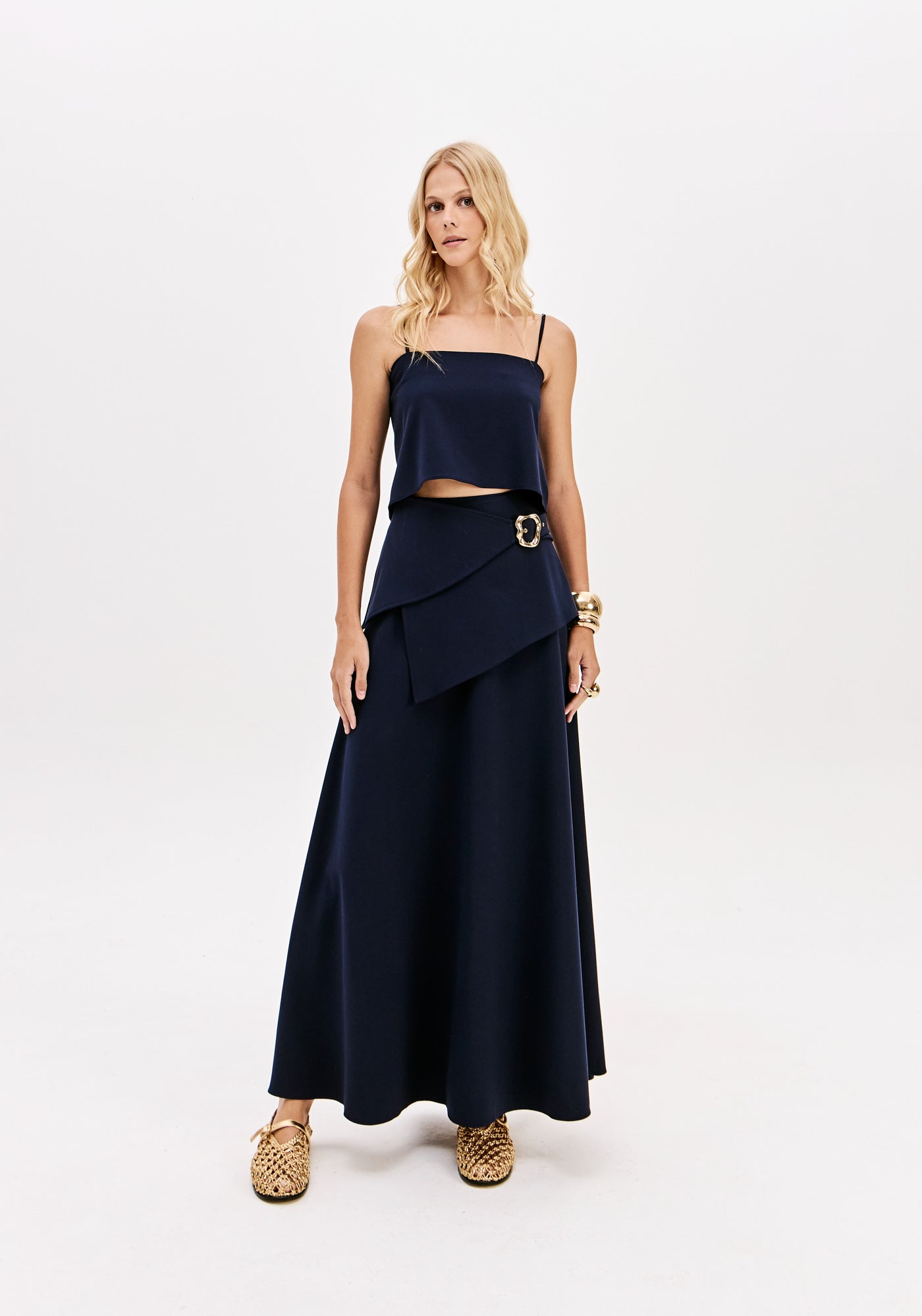 LP Dark Blue Midi Skirt