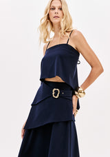 LP Dark Blue Midi Skirt
